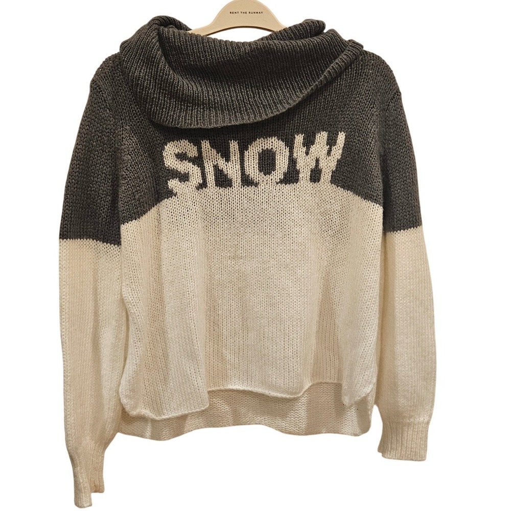 Wooden Ships Paola Buendia SNOW Cowl Neck Knit Sweater Grey Cream S